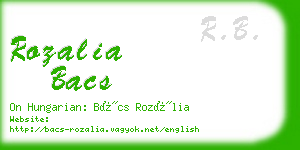 rozalia bacs business card